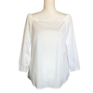 WHBM Wide-neck Poplin Top